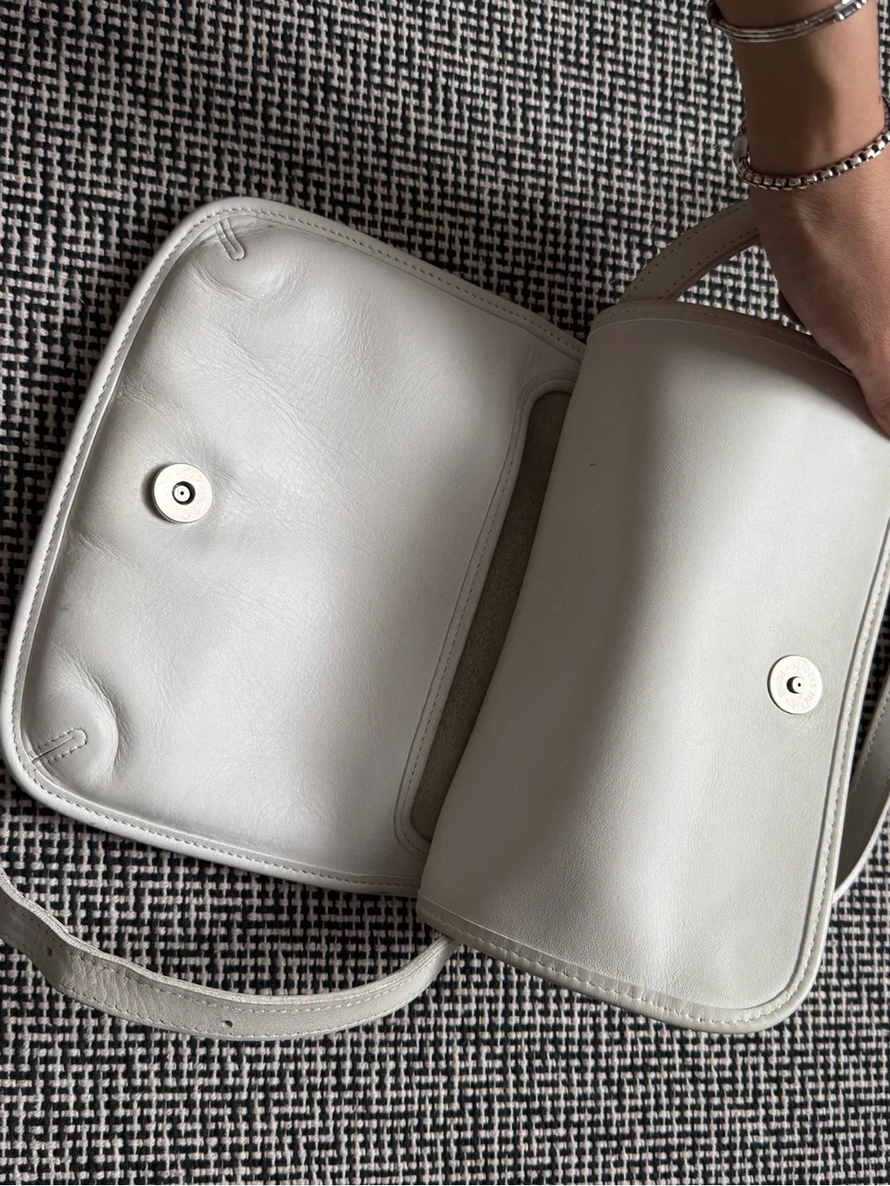 vtg coach 9142 ivory white leather shoulder bag crossbody bag vintage leather